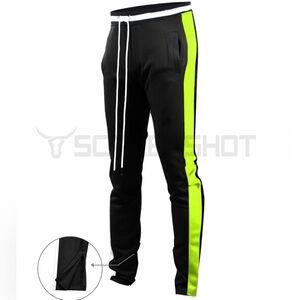 SCREENSHOT Black Neon Slim Track Pants Jogger Sweatpants Workout Gym Men's M